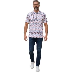 Maelreg Shirt Men Size L  Bird Print Polo